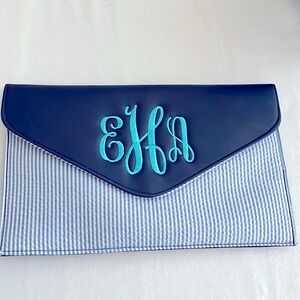 Monogram zip pouch